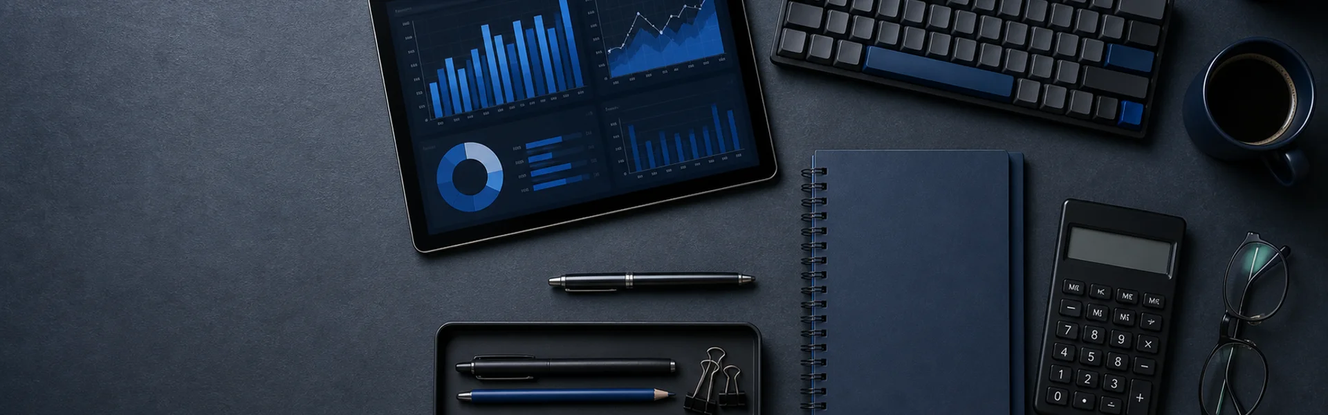 Professional consulting toolkit on a clean desk